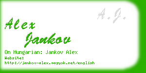 alex jankov business card